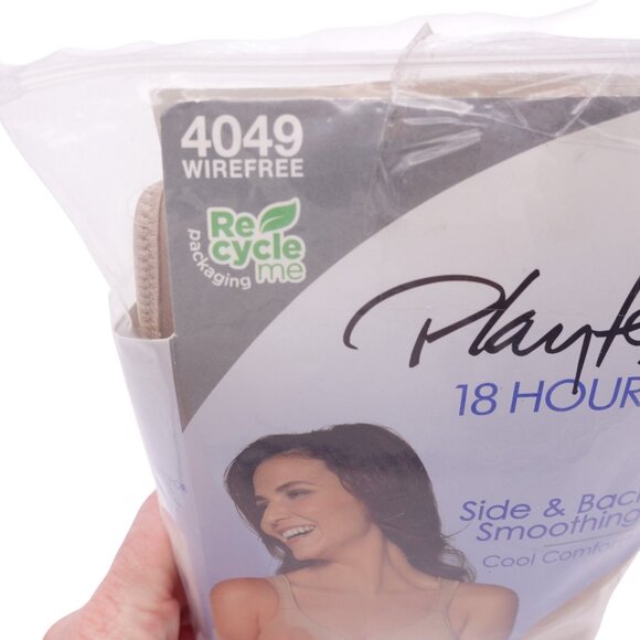 LN Playtex 18 Hour Back & Side Smoothing Wireless Bra Sz 44C Nude Seamless - Picture 6 of 8